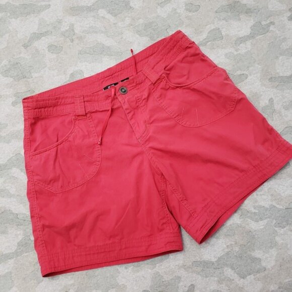 KuhI Shorts Womens 10 Red Drawstring Pockets Outdoors Travel Hiking - Picture 2 of 11